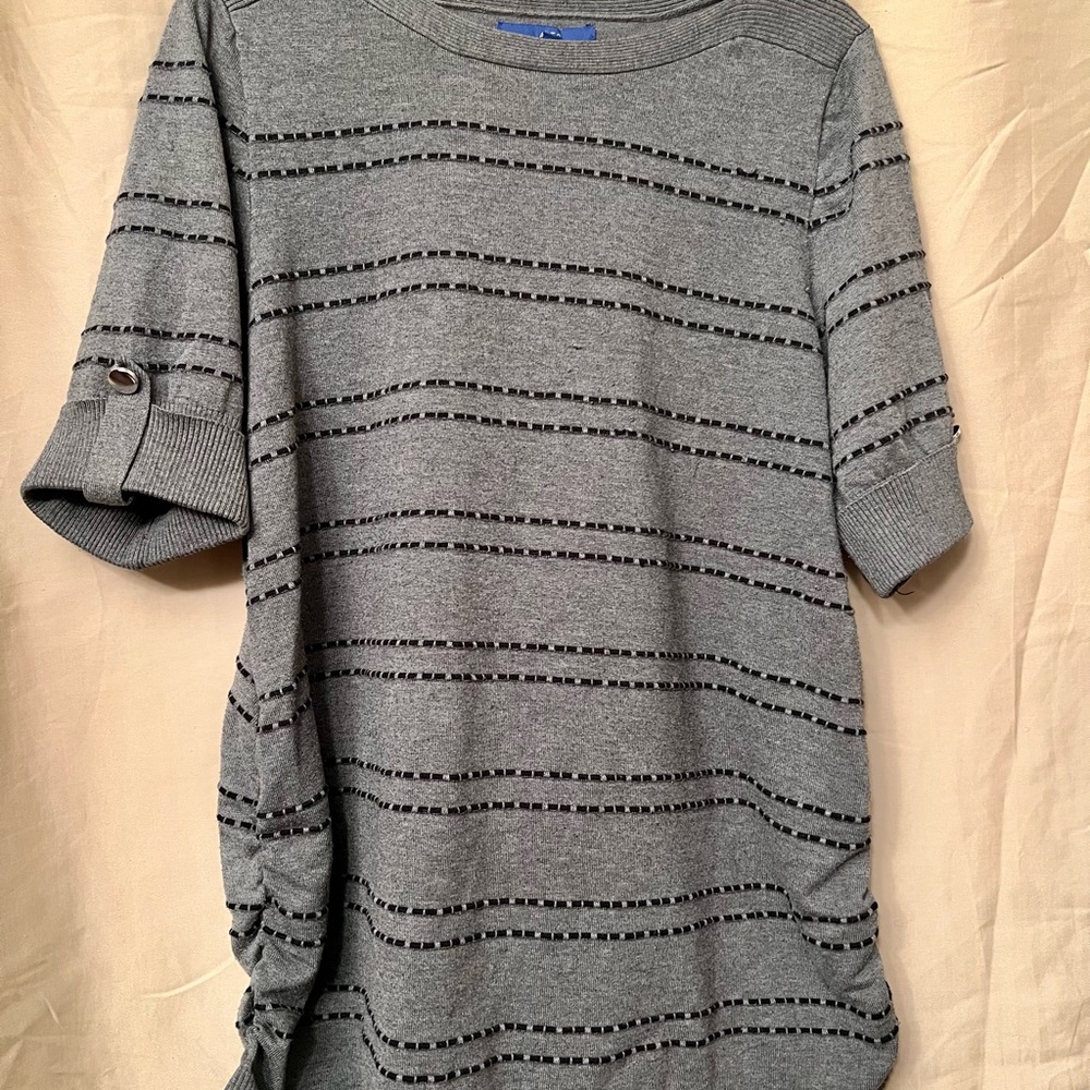 Apt. 9 Gray Striped Women's Tee